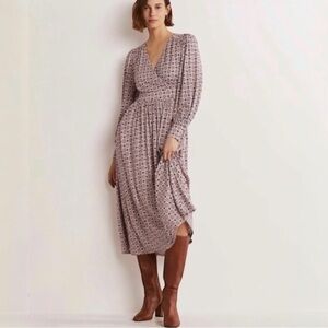 Boden almond pink square geo dress size 2